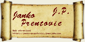 Janko Prentović vizit kartica